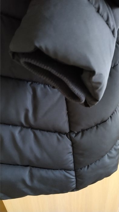 Дамско тъмносиньо зимно яке с топла подплата, Размер 2 XL