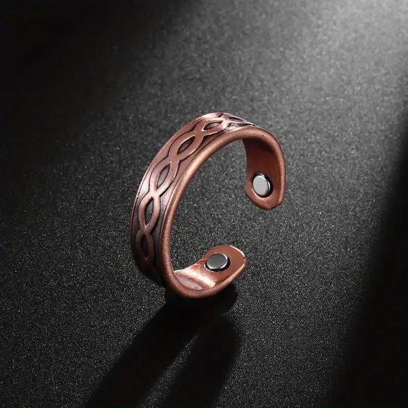 Inel unisex din cupru pur cu 2 magneţi Gauss