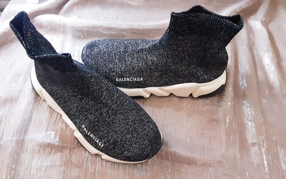 (38) BALENCIAGA glitter спортни боти