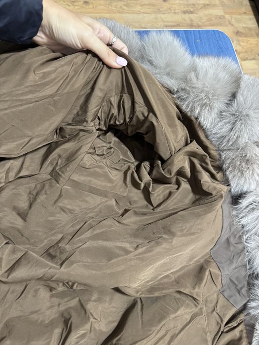 Geaca de fas, cu puf de rata si blana naturala de vulpe, marimea S