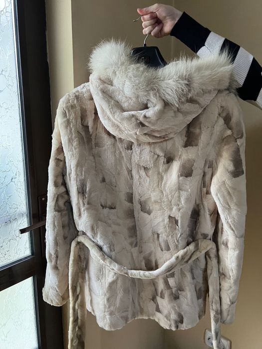 Haină din blană naturală de nurcă – model patchwork S-M