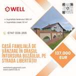 Casă familială de vânzare în orașul Înt. Buzăului, pe str Libertății!
