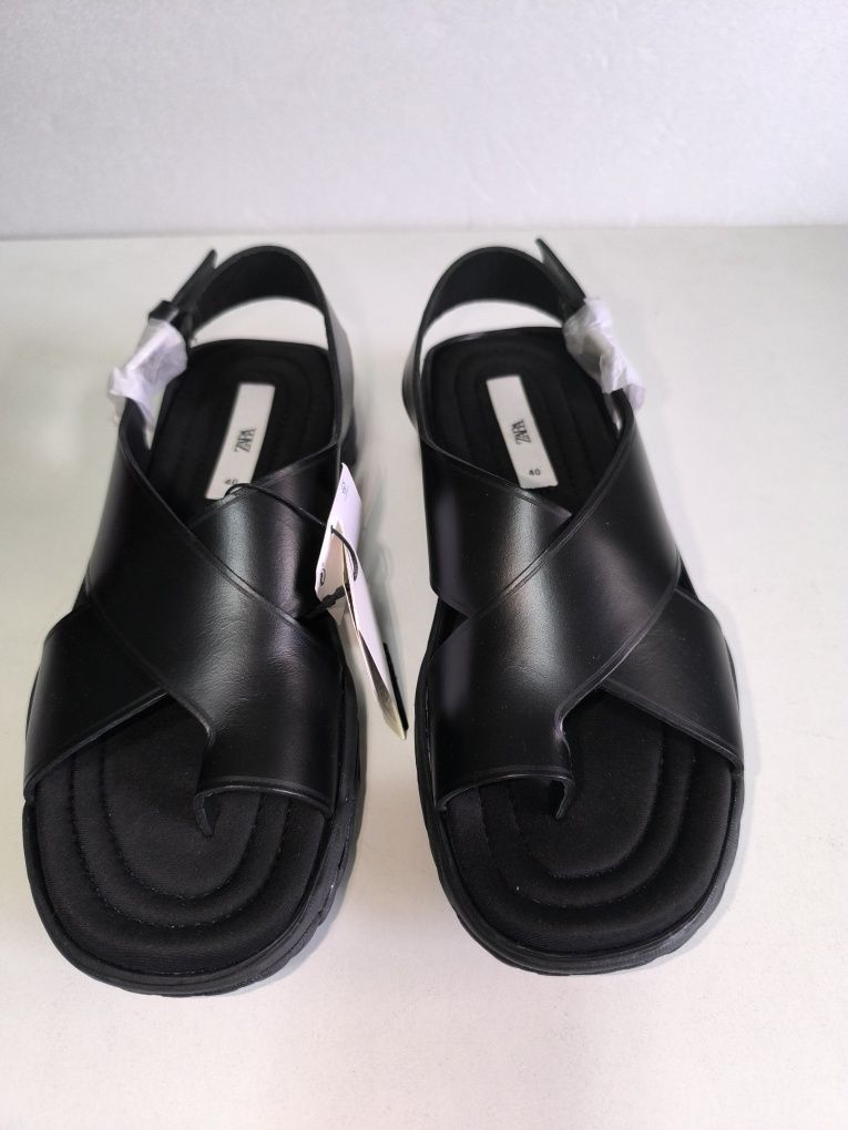 Sandale noi, piele, Zara, nr 40
