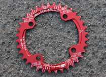 Foaie Snail Narrow Wide 36T alu - CNC 104BCD rosu 9-12 vit.