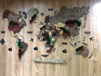Акция! Деревянная Карта Мира для офиса, дома и ресторанам. Жми!