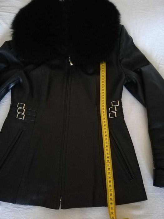 Дамско кожено яке естествена кожа с косъм