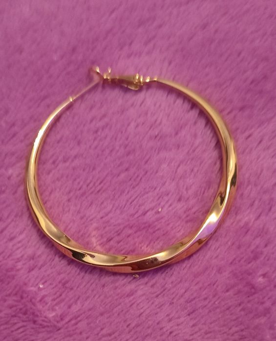 Cercei mari rotund auriu