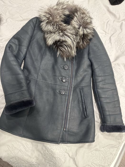 Натуральная дубленка и шапка-ушанка