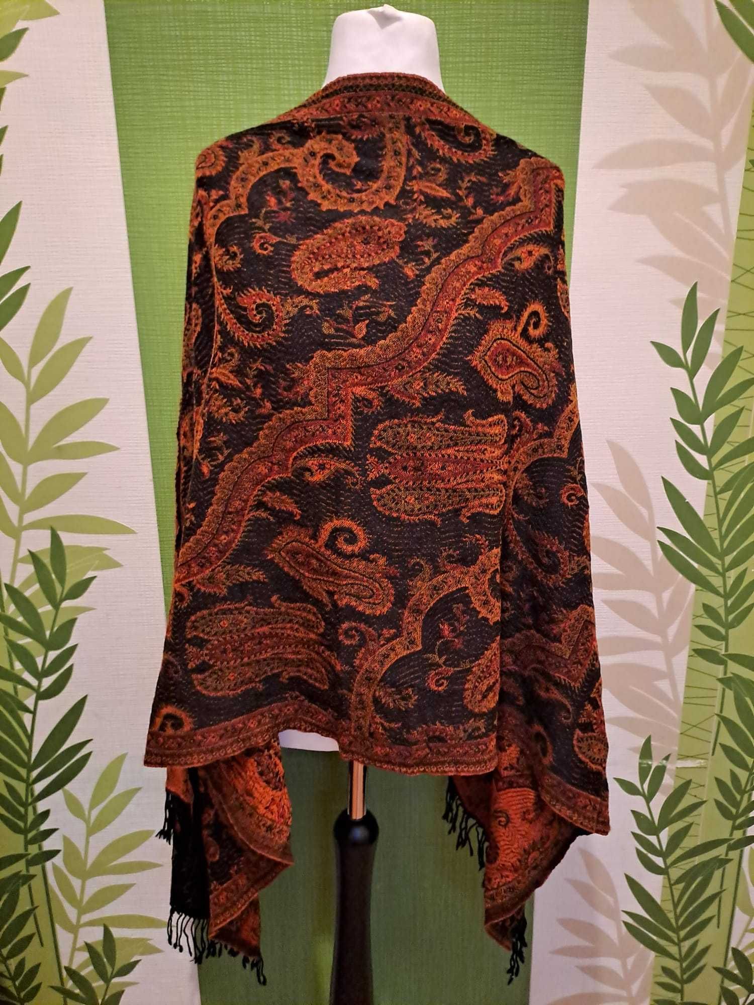Eșarfă cu franjuri 100% lână 180x62 cm Jihama by Mala Alisha