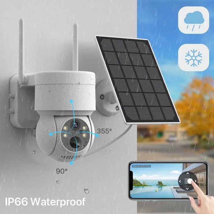 4mp (nu 2mp) Camera supraveghere panou solar wifi