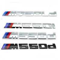 Emblema M550d, M550i, M750Ld , spate portbagaj BMW, chrom sau negru
