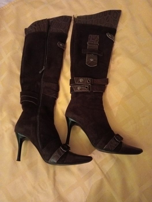 Замшевые сапоги демисезонные