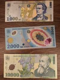Lot Bancnote de 1000, 2000 si 10000 de Lei