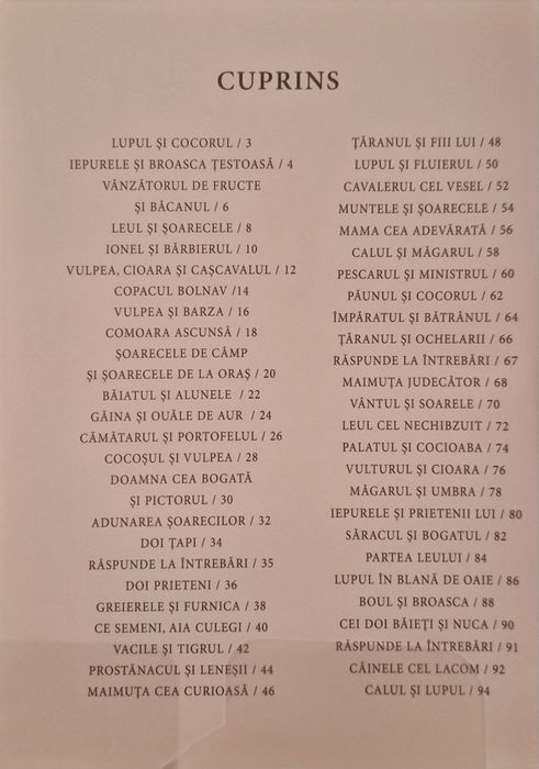 Vand cartea: Cele mai frumoase fabule