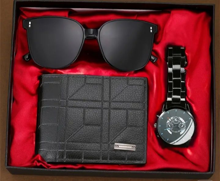 Комплект очила , портфейл и часовник