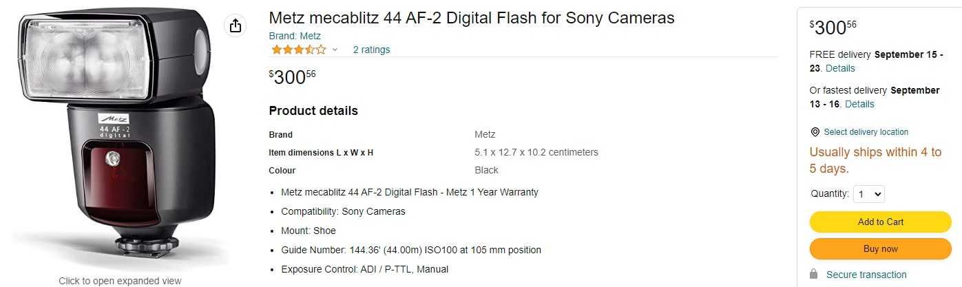 Metz Mecablitz 44 AF-2 (Sony) Blitz aparat foto nou