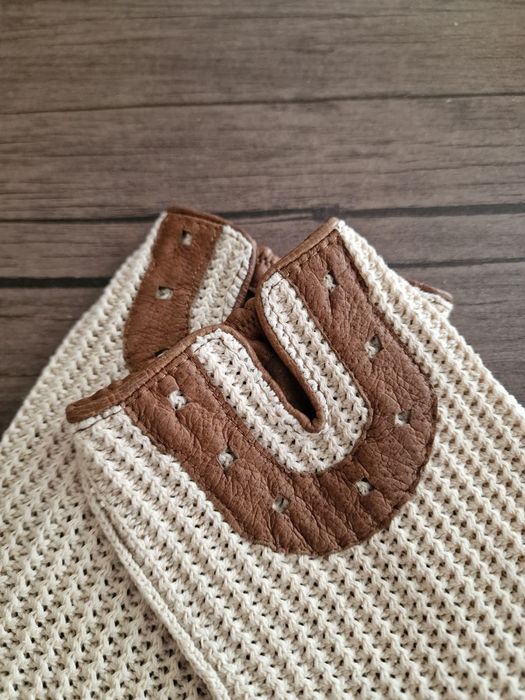 Страхотни ръкавици унисекс , кожени и с плетиво