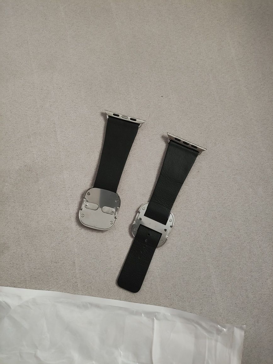 Кожена черна Каишка за Apple watch 44mm