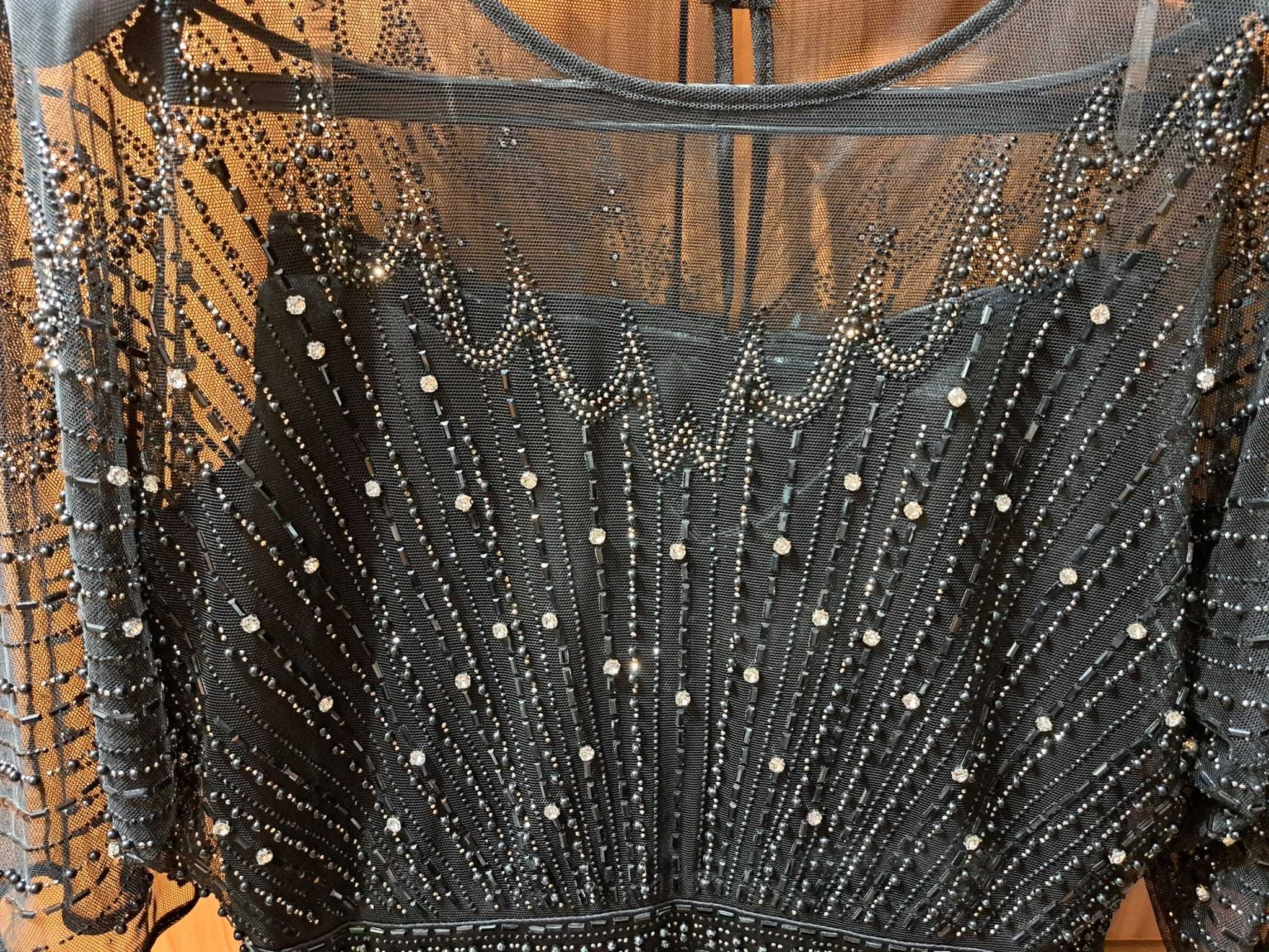 Rochie neagră, cu strasuri, mărimea L