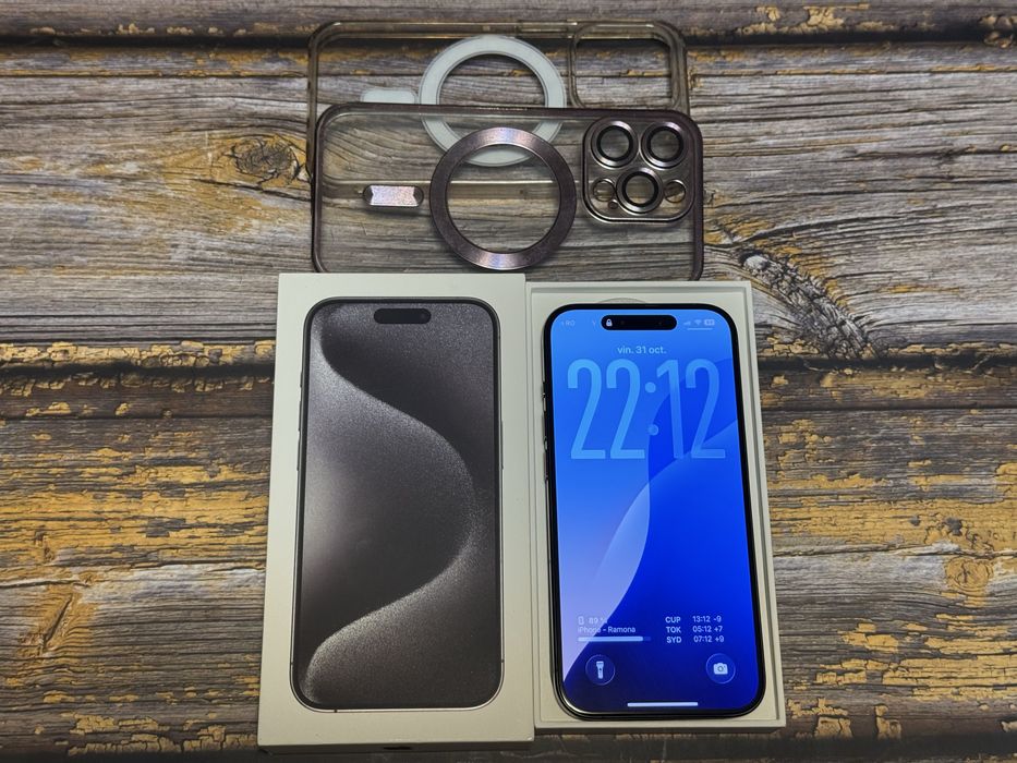 iPhone 15 Pro Black Titanium 128GB – full box, ca nou