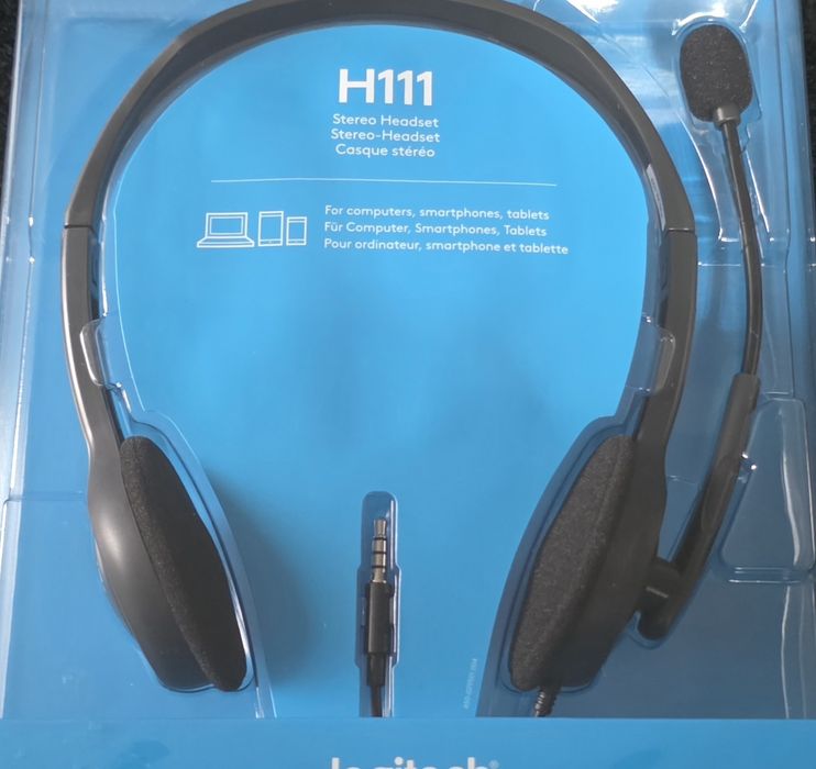 Casti originale Logitech cu fir si microfon H111