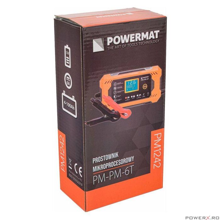 Redresor auto cu microprocesor, 6/12V 6T, Powermat