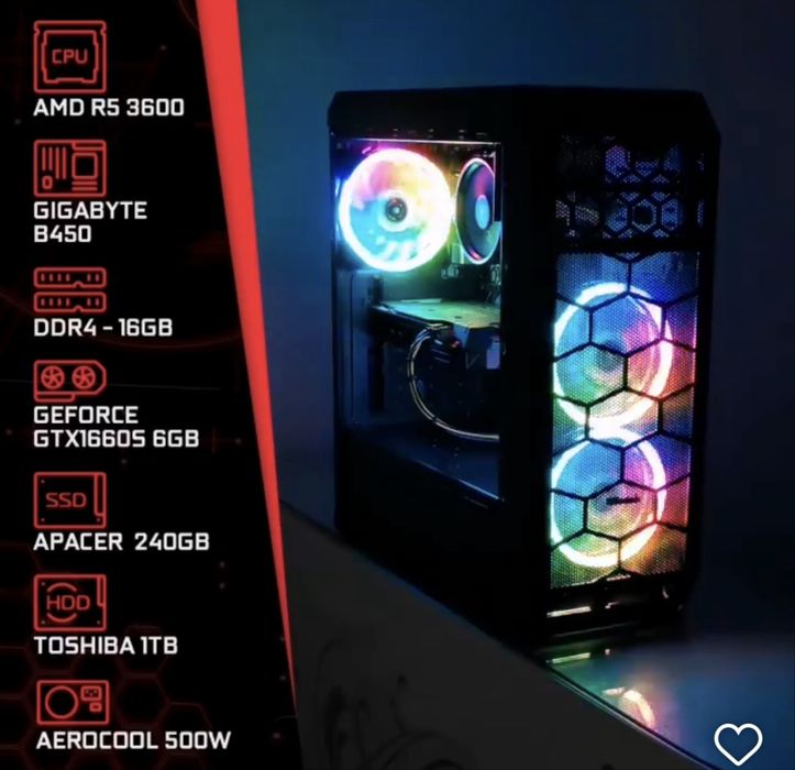 Компьютер на основе geforce 1660 super + ryzen 5 3600