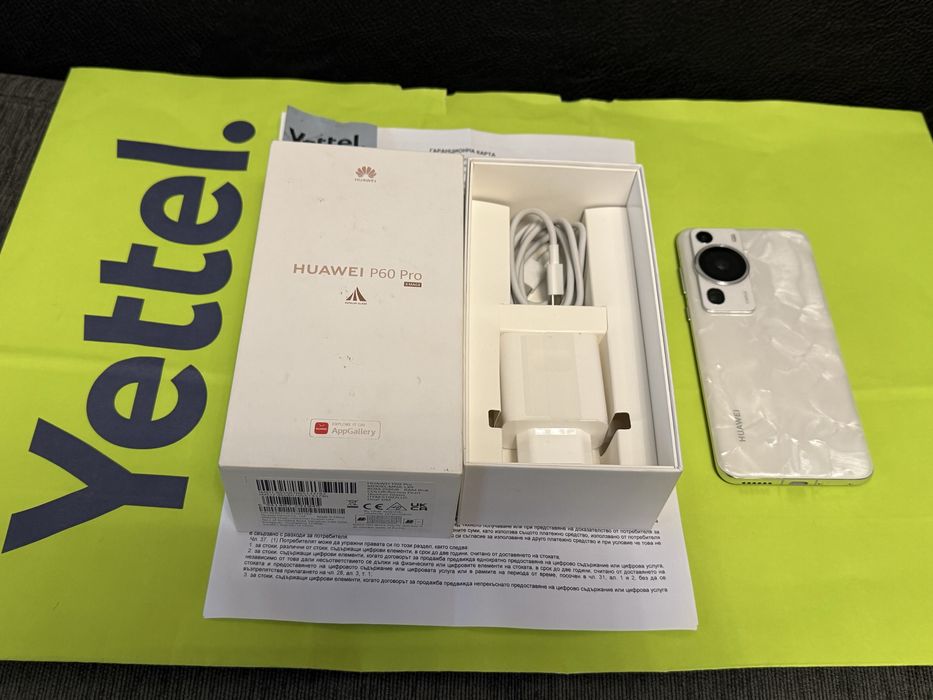 КАТО НОВ 256GB Huawei P60 Pro Yettel Гаранция 2028 Pearl / White