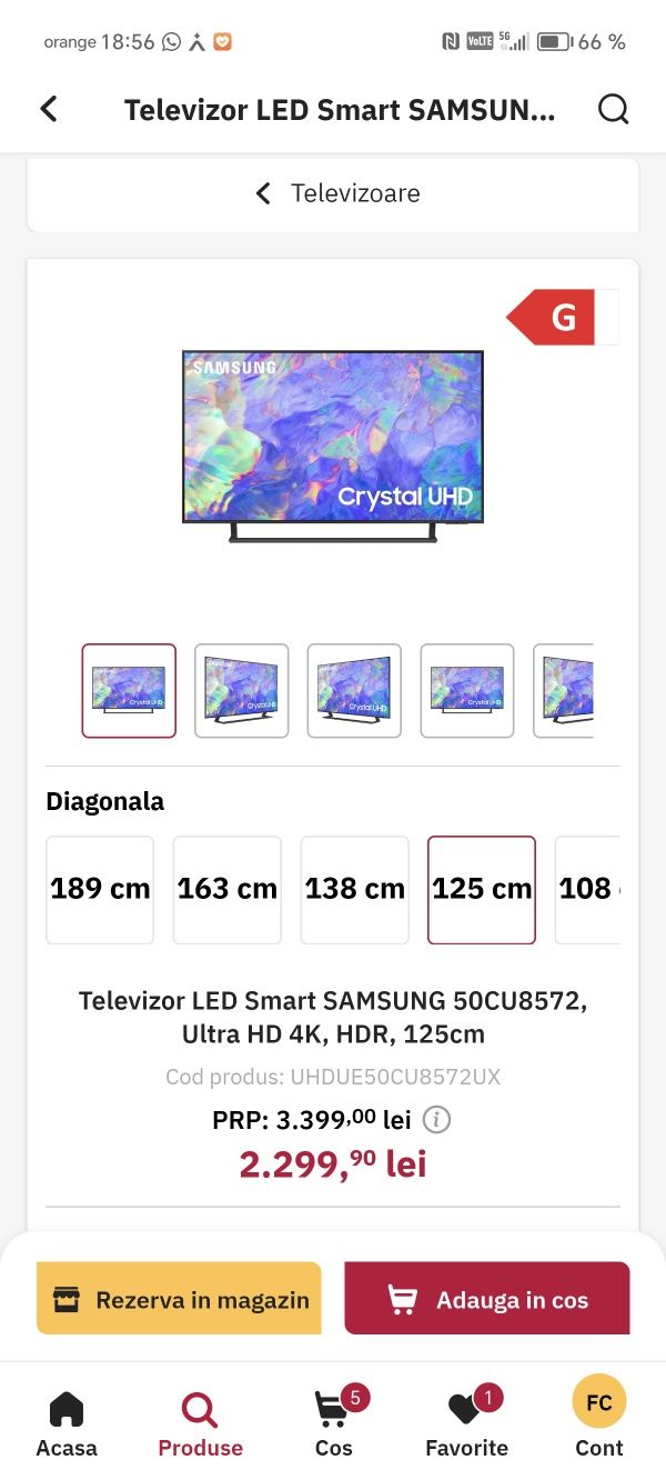 Televizor SAMSUNG 125 cm ! GARANȚIE