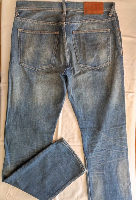 H&M 5 jeans / blugi slim fit marimea 31-US/46-UE/S, alb/albastru/negru
