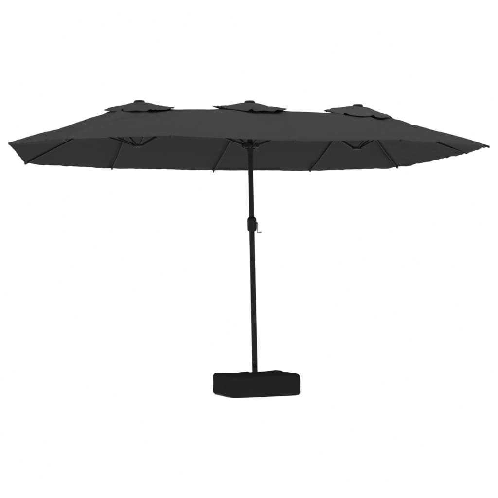 Umbrela de soare cu baza gradina/terasa 450×245 cm Gri Antracit BEXAR