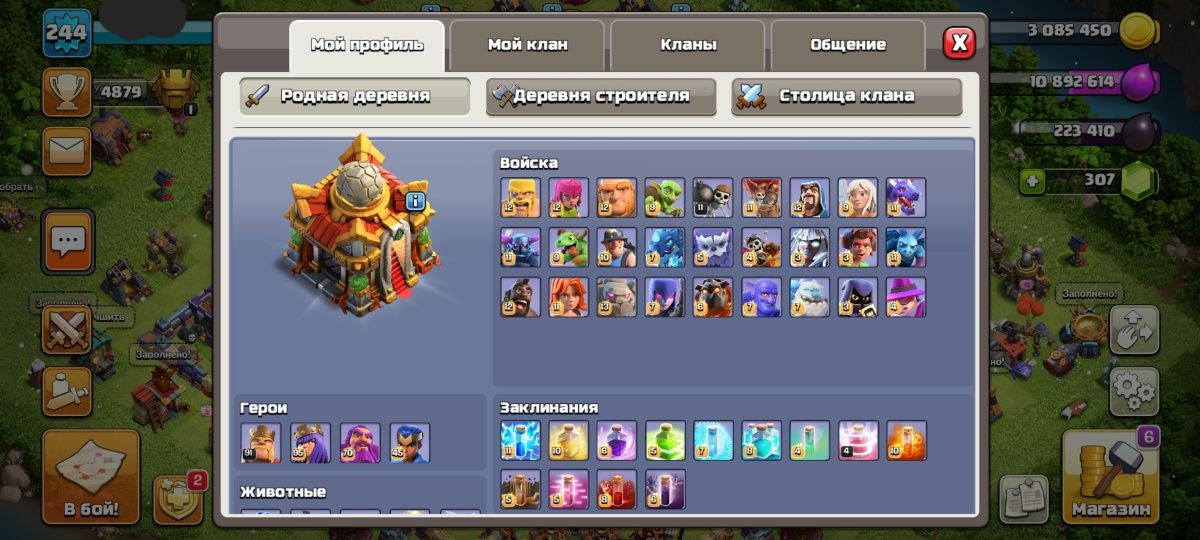 Аккаунт clash of clans full 16 th