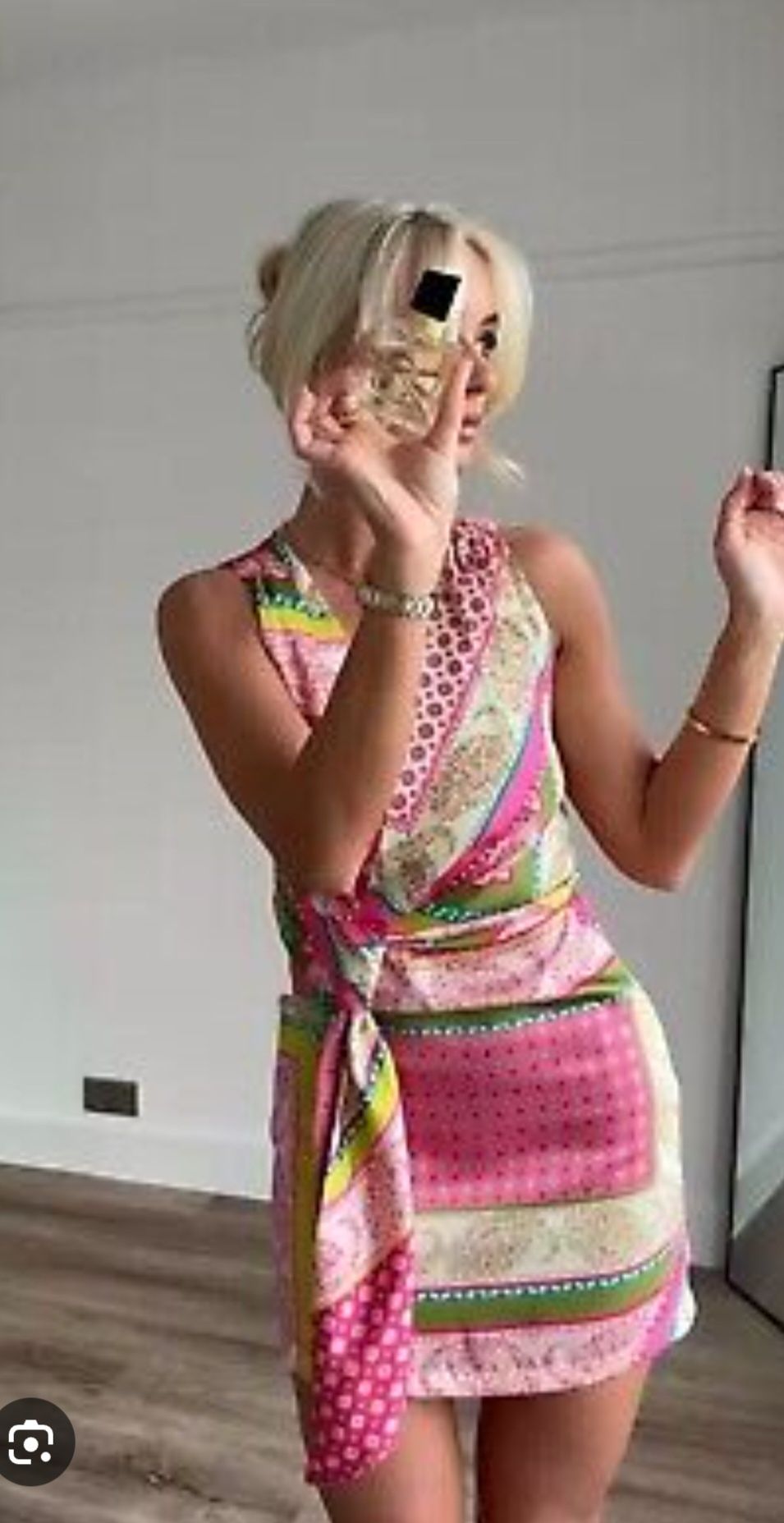 ZARA Viral Dress сатен S