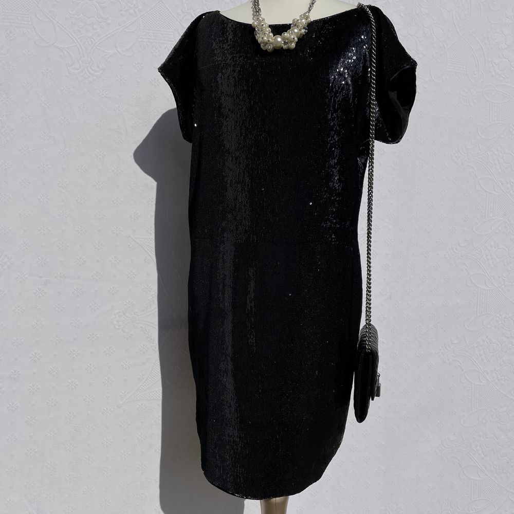 Rochie mini cu paiete negre-Stefanel, mărimea M