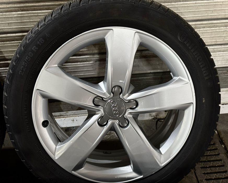 4бр оригинални 18 ки 5х112 ет37 7,5ж Ауди А4 А6 Q5 и др с зимни гуми