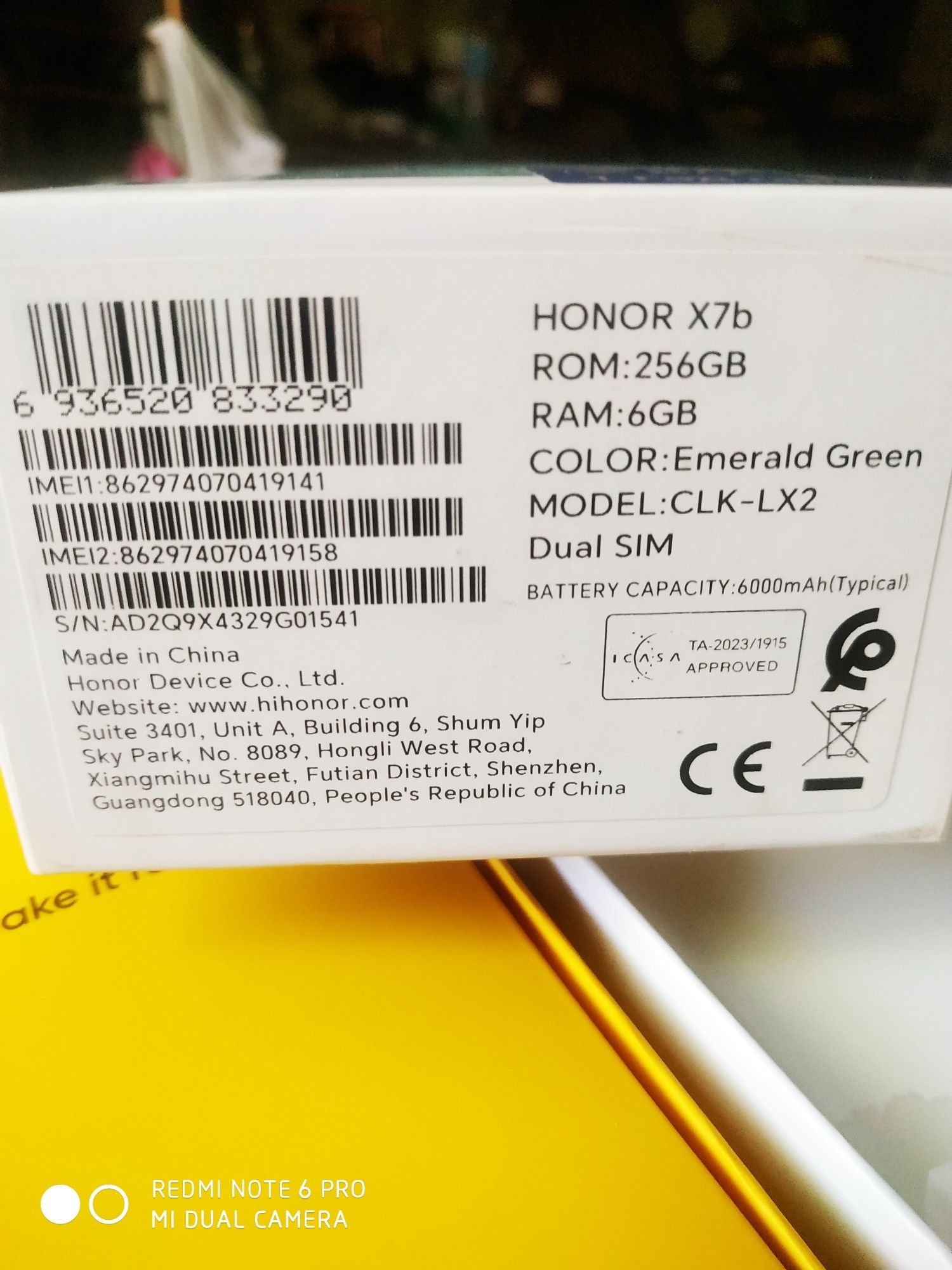 Продаются тел HONOP X7b 6 ГБ 256, Realme Note 50. 64 ГБ