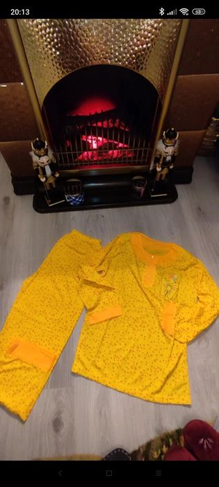 Set pijama, galben vesel, cu eticheta, 100% bumbac,mărimea L-XL