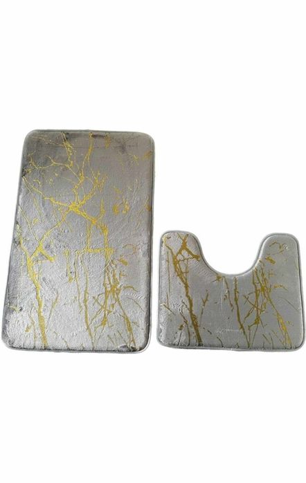 Комплект от 3 неплъзгащи се килимчета,мраморна визия