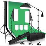 Set de iluminare foto/video 2x2M cu fundal și softbox – ca nou