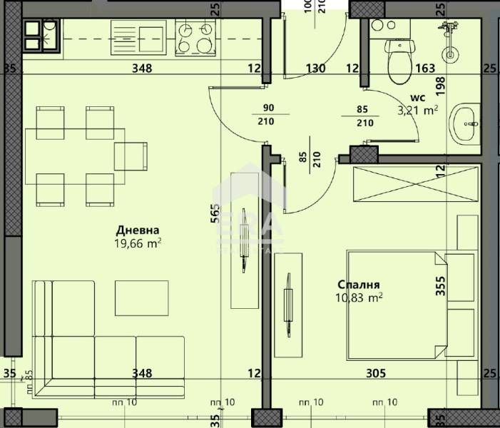 Продава се Двустаен апартамент в Варна, Виница - 54 кв.м за 1093 €/кв.м - Снимка #2