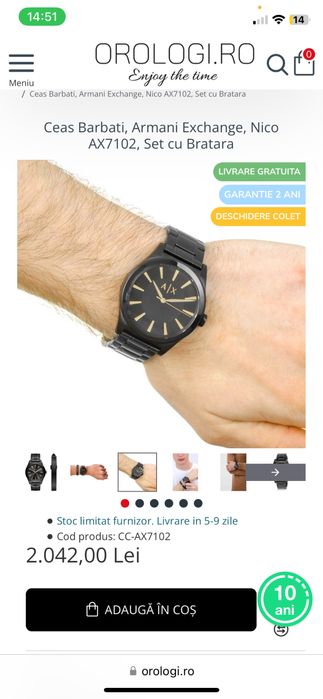 Vând ceas Armani Exchange