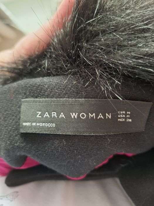 Palton ZARA woman 75% lana, negru, M (S)