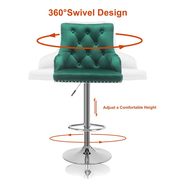 Бутиков Луксозен бар стол с висока облегалка и газов амортисьор