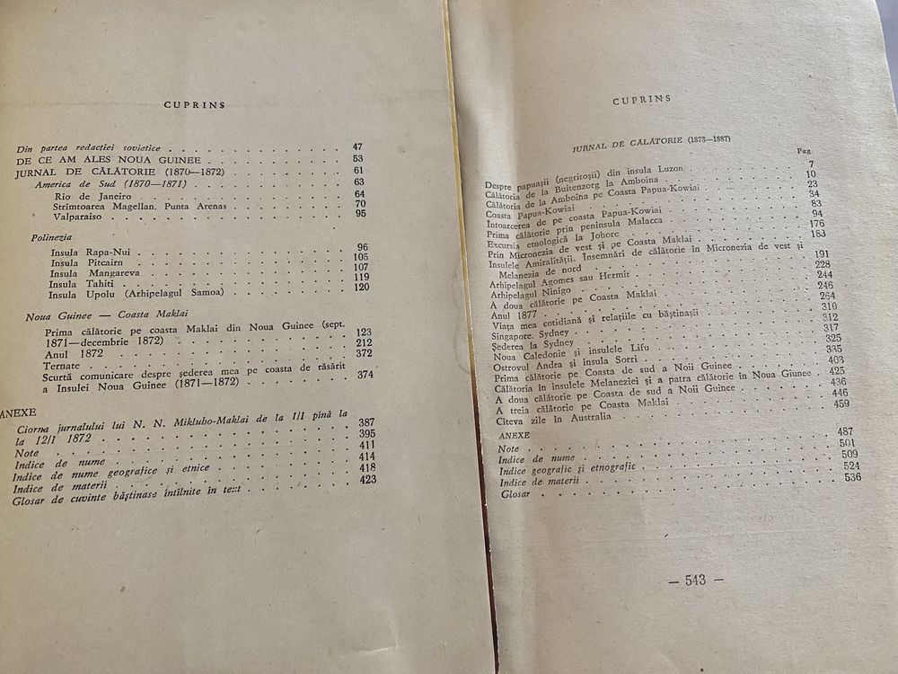 Jurnal de călatorie vol.1+2-Mikaluho M.-Ed. Științifica 1959 Buc.