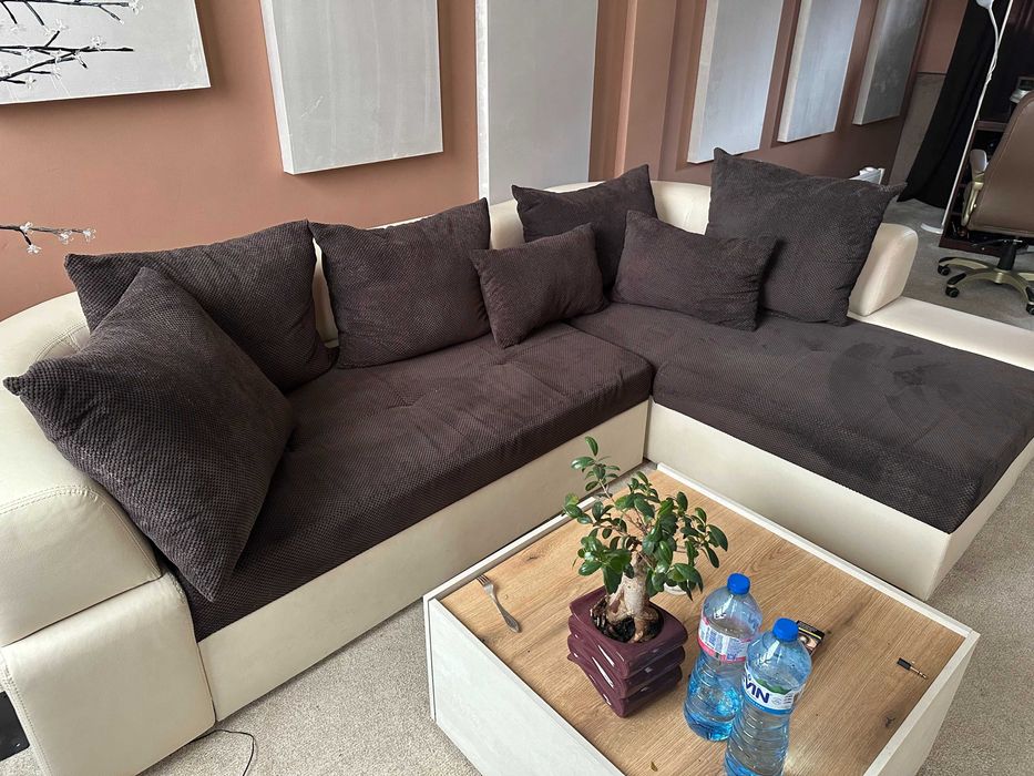 Разтегателен ъглов диван, ляв ъгъл