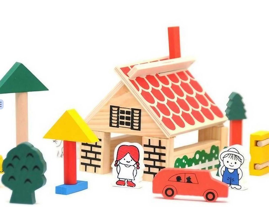 Дървен конструктор къща / дървени играчки на woodentoys.olx.bg