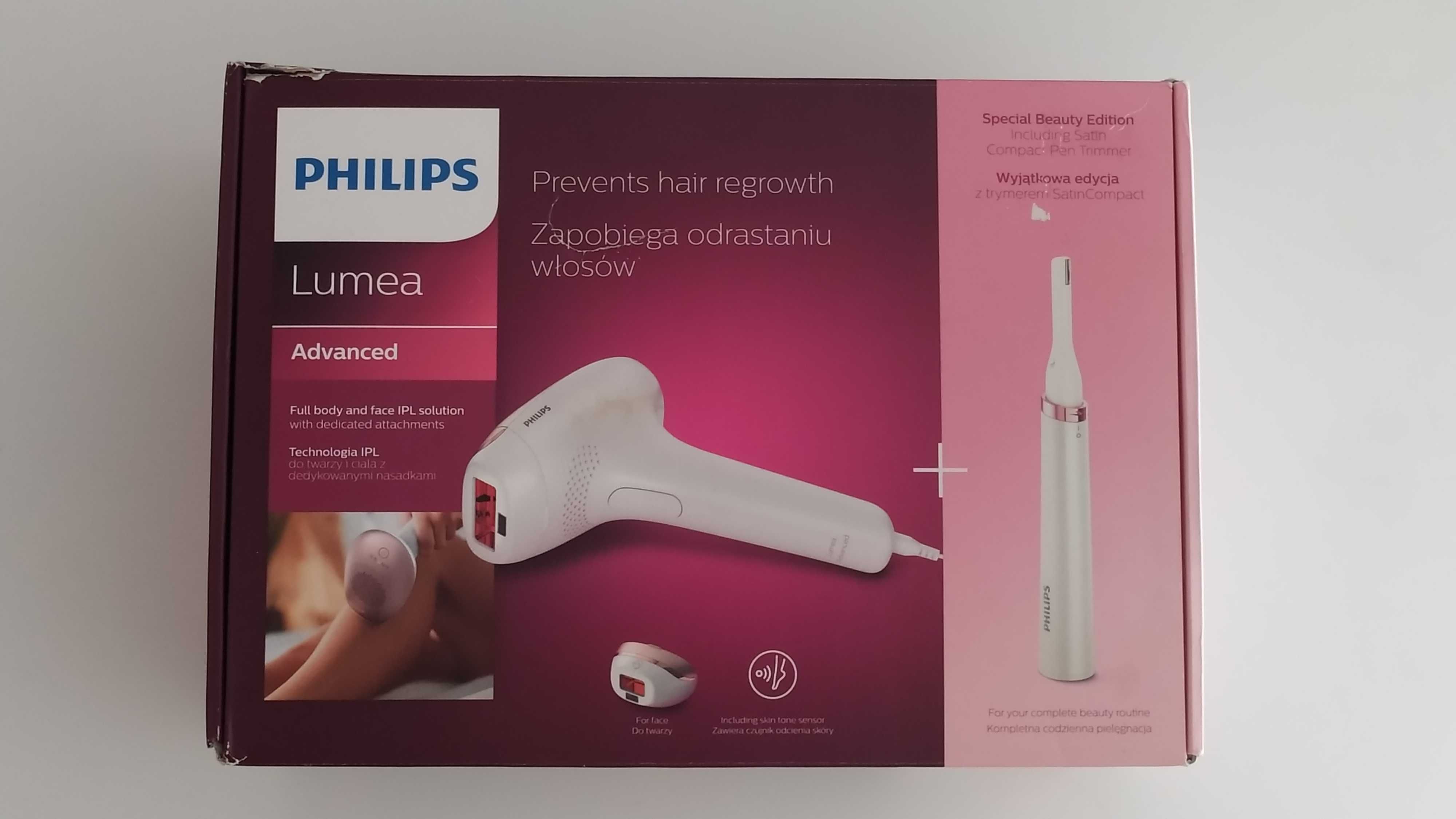 *ЧИСТО НОВ *  Фотоепилатор PHILIPS LUMEA BRI921 + 2 Приставки + Тример