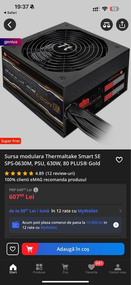 sursa noua pc thermaltake 450w si second corsair 630w watt