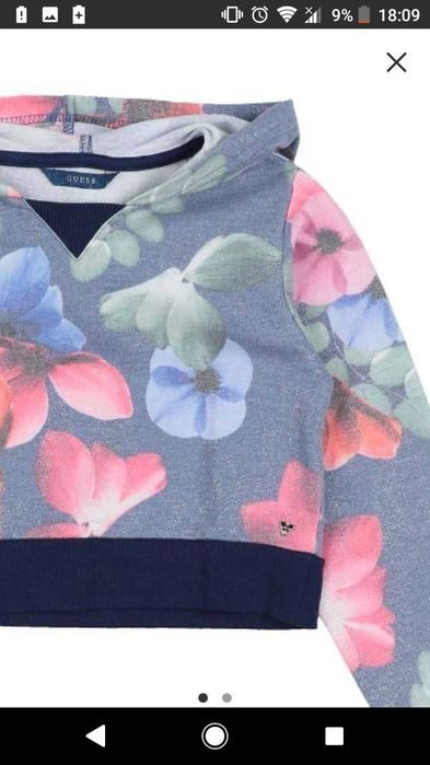 Guess суитшърт на цветя и с блясък_12г