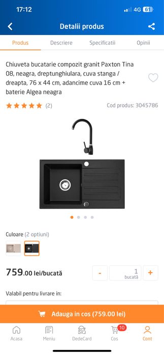 Vand chiuveta plus robinet